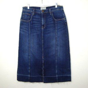 CURRENT/ELLIOTT Denim Released Hem Midi the Worker Skirt Size 31